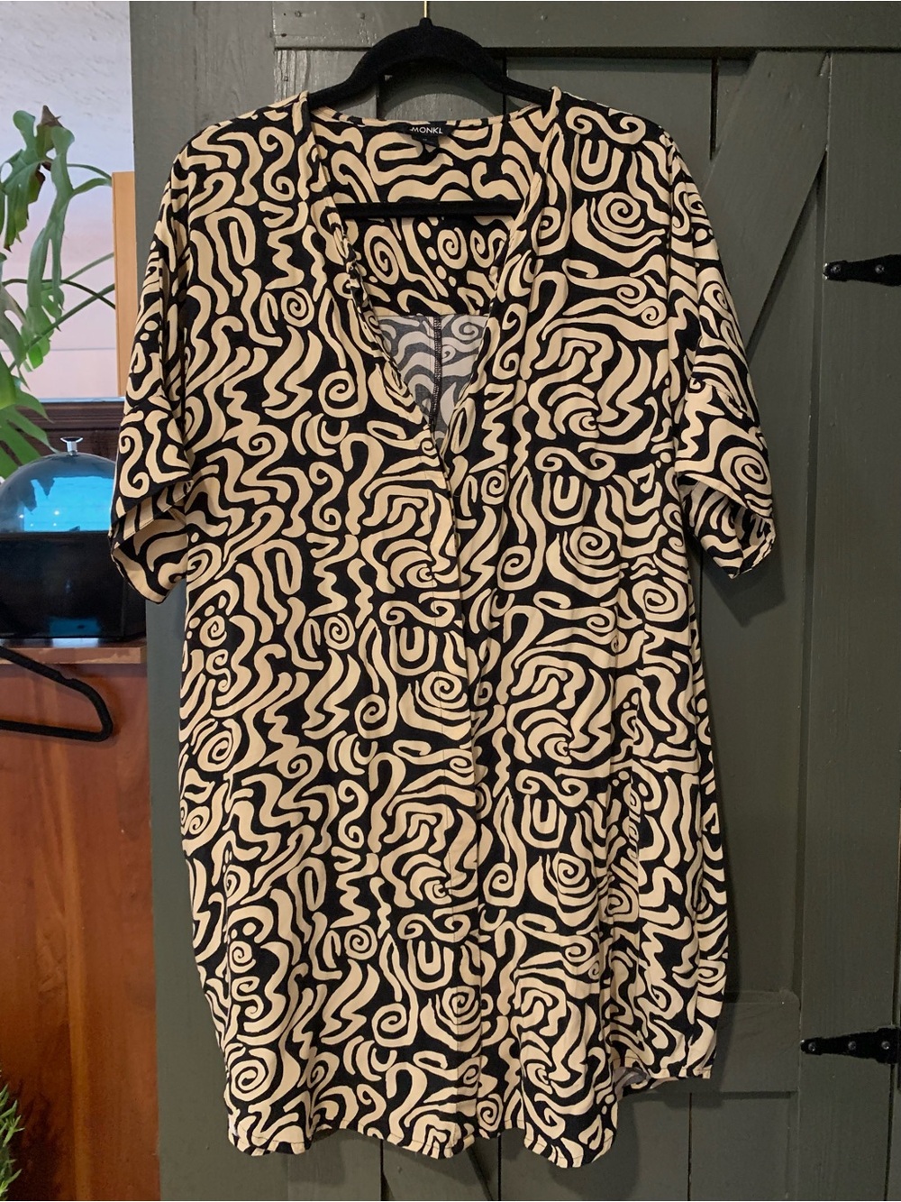 Monki Abstract Swirl Shirt Dress